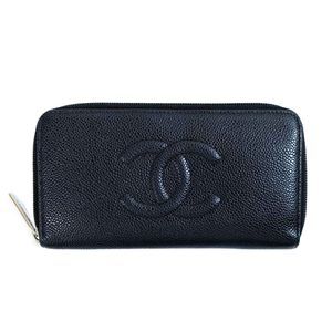 Chanel Caviar Round Wallet Bag Black